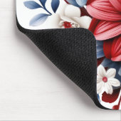 愛国的な赤白青フローラブーケ マウスパッド (コーナー)