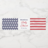 愛国的な赤白青ベビーシャワーパーティー ペットボトルラベル (シングルラベル)