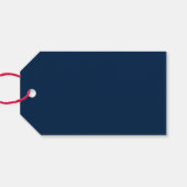 愛国的な赤白青メリークリスマスフォト ギフトタグ (裏面横)