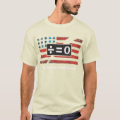 愛国的な赤白青分割アメリカ国旗 Tシャツ (正面)