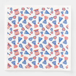 愛国的な赤白青帽子はサングラスに結び付く