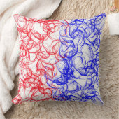 愛国的な赤白青抽象芸術パターン クッション (ブランケット)