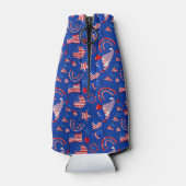 愛国的な赤白青旗が風船に旗を翻す ボトルクーラー (裏面)