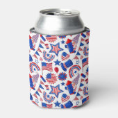 愛国的な赤白青旗が風船に旗を翻す 缶クーラー (缶正面)