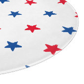 愛国的な赤白青星模様おもしろい休日 カッティングボード (角)