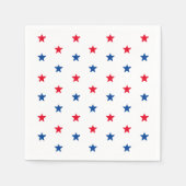 愛国的な赤白青星模様の休日 スタンダードカクテルナプキン (正面)