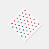 愛国的な赤白青星模様の休日 スタンダードカクテルナプキン (角)