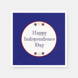 愛国的な赤白青星 スタンダードカクテルナプキン