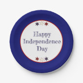 愛国的な赤白青星 ペーパープレート (正面)