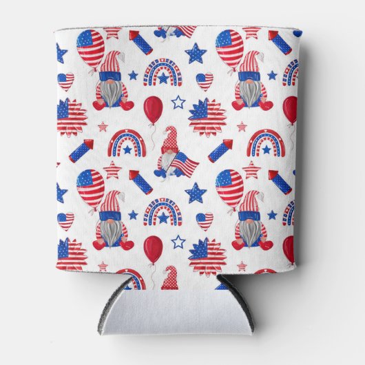 愛国的な赤白青格言は気球にフラグ 缶クーラー (正面)