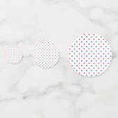 愛国的な赤白青水玉模様パターン休日 コンフェッティ (裏面)