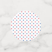 愛国的な赤白青水玉模様パターン休日 コンフェッティ (スモール正面)