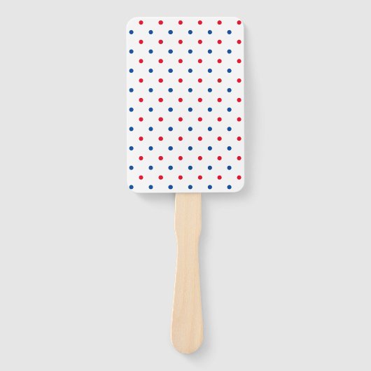 愛国的な赤白青水玉模様パターン休日 ハンドファン (正面)