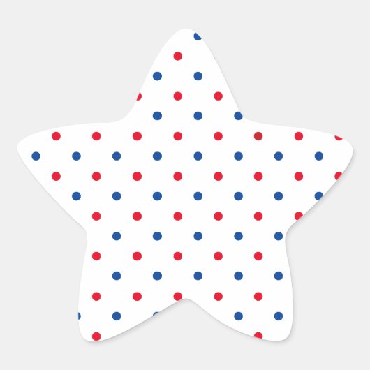 愛国的な赤白青水玉模様パターン休日 星シール (正面)