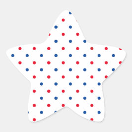愛国的な赤白青水玉模様パターン休日 星シール