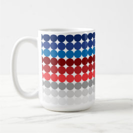 愛国的な赤白青灰色の円 コーヒーマグカップ
