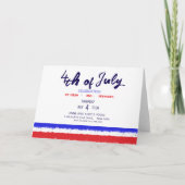 愛国的な赤白青絵を描ハンド7月4日 招待状 (正面)