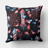 愛国的な赤白青花火 クッション (裏面)