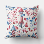 愛国的な赤白青花火 クッション (正面)