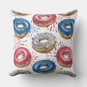 愛国的な赤白青霜の付いたドーナツ クッション (正面)