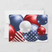 愛国的な赤青白 SAVE THE DATE ご参加のご連絡お待ちしております 出欠カード (裏面)