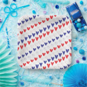 愛国的な赤、白、青のハート ペーパープレート (パーティー)