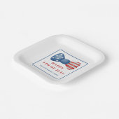 愛国的な赤、白、青の弓7月4日 ペーパープレート (傾斜あり)