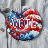 愛国的な赤、白、青の投票 缶バッジ (インサイチュ)