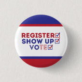 愛国的な赤、白、青 缶バッジ (正面)