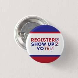 愛国的な赤、白、青 缶バッジ