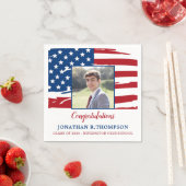 愛国的な軍隊アメリカ国旗の卒業 スタンダードカクテルナプキン (インサイチュ)