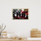 愛国的な軍隊兵士シルエット ポスター (キッチン)