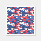 愛国的な迷彩柄赤白青アメリカの自由 スタンダードカクテルナプキン (正面)