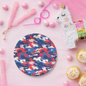 愛国的な迷彩柄赤白青アメリカの自由 ペーパープレート (パーティー)