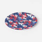 愛国的な迷彩柄赤白青アメリカの自由 ペーパープレート (アングル)