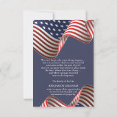 愛国的な退役軍人写真葬儀サンキューカード 招待状 (裏面)