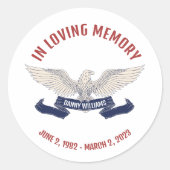 愛国的な退役軍人葬儀ラベルとシール ラウンドシール (正面)