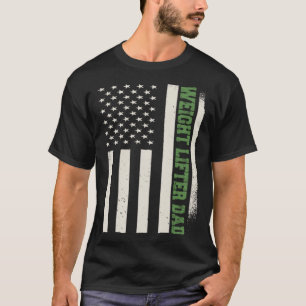 愛国的な重量挙げトレーニングボディービルダーワイト Tシャツ