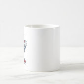 愛国的な野球マスコット ビンテージの彫刻デザイン コーヒーマグカップ (中央)