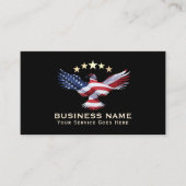愛国的な金ゴールドスターズUSAバルドイーグル軍隊 名刺 (正面)