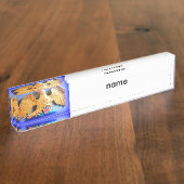 愛国的な金ゴールドワシの表札 デスクネームプレート (側面)