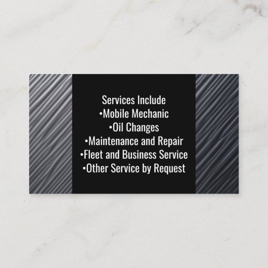 愛国的な金属アメリカ国旗の車の自動整備士 名刺 (裏面)