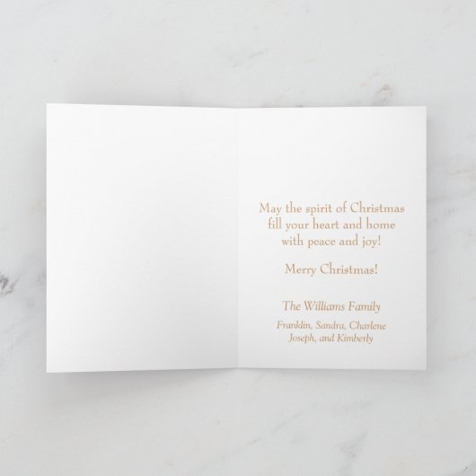 愛国的な雪だるまと国旗のクリスマスカード シーズンカード (内部)