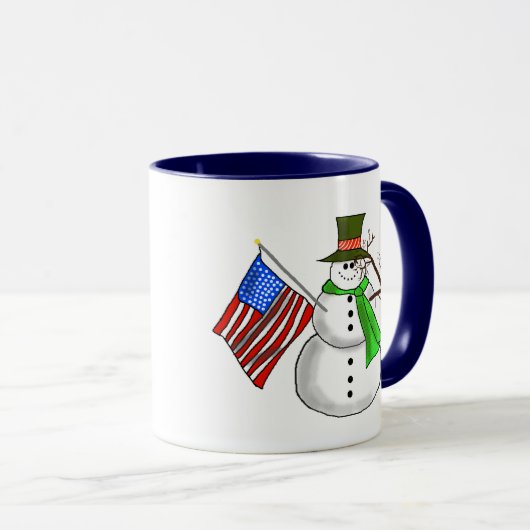 愛国的な雪だるまサルティングマカスタマイズグ- It. マグカップ (正面右)