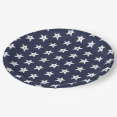 愛国的な青と白の星とハート ペーパープレート (アングル)
