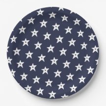 愛国的な青と白の星とハート