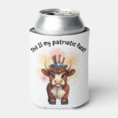 愛国的な顔の不機嫌な高地の牛 缶クーラー (缶正面)