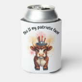 愛国的な顔の不機嫌な高地の牛 缶クーラー (缶裏面)