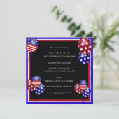 愛国的な風船飾りの7月4日 招待状 (スタンド正面)