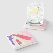 愛国的な馬の輝く石コースター ストーンコースター (横)